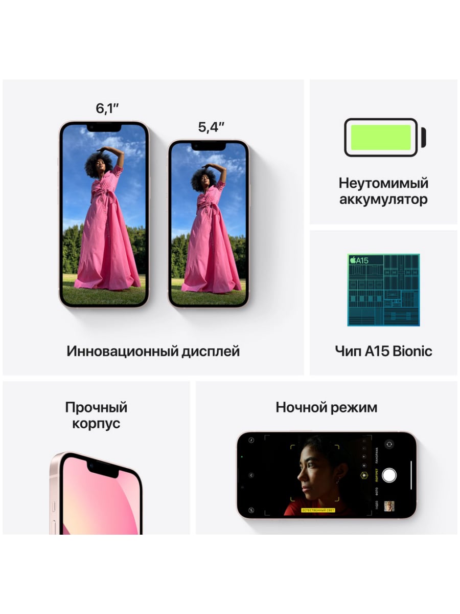 Apple iPhone 13 128 Гб (Розовый)