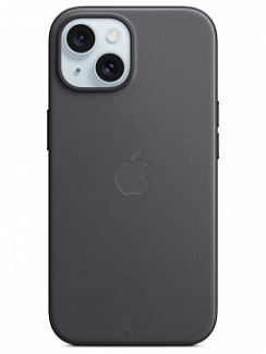 Клип-кейс для iPhone 15 Apple FineWoven Case MagSafe (Черный)