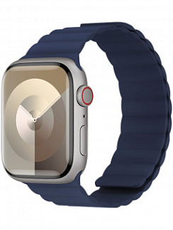 Ремешок для Apple Watch 42/44/45/49mm Benks Magnetic Silicone Watch Band Синий