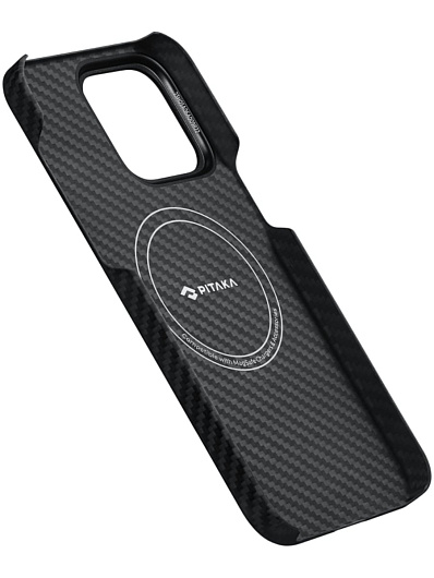Клип-кейс для iPhone 15 Pro Pitaka MagEZ Case 4 узкое плетение Черный