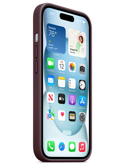 Клип-кейс для iPhone 15 Apple FineWoven Case MagSafe Mulberry