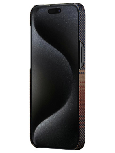 Чехол Pitaka Fusion Weaving MagEZ 5 для iPhone 15 Pro Коричневый
