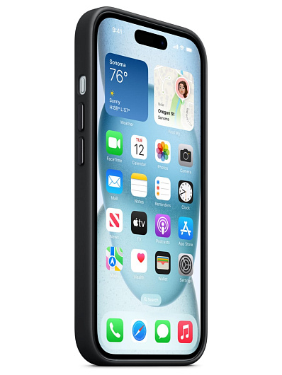 Клип-кейс для iPhone 15 Apple FineWoven Case MagSafe Черный