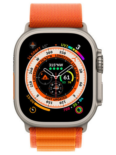 Ремешок для Apple Watch 42/44/45/49 Gurdini Alpine Loop Оранжевый