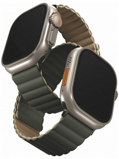 Ремешок для Apple Watch 49/45/44/42 Uniq Revix Коричневый