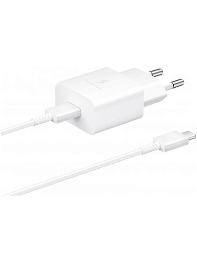 Сетевое зарядное устройство Samsung 15W Type-C + кабель Type-C Белый Сетевое зарядное устройство Samsung 15W Type-C + кабель Type-C Белый