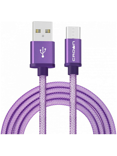 Кабель USB - Type-C 3072C CrownMicro Фиолетовый Кабель USB - Type-C 3072C CrownMicro Фиолетовый