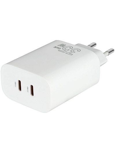 Сетевое зарядное устройство TFN 2хUSB Type-С 35W б/кабеля Белый Сетевое зарядное устройство TFN 2хUSB Type-С 35W б/кабеля Белый