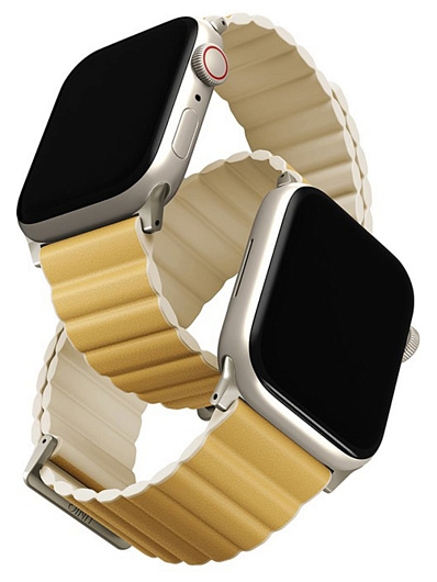 Ремешок для Apple Watch 49/45/44/42 Uniq Revix Premium Желтый