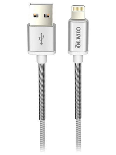 Кабель USB - Lightining OLMIO HD 1.2м, 2.1A Белый Кабель USB - Lightining OLMIO HD 1.2м, 2.1A Белый