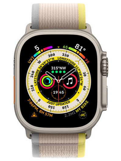 Ремешок для Apple Watch 42/44/45/49 Gurdini Trail Loop Желтый