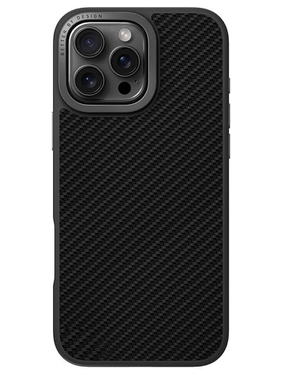 Клип-кейс для iPhone 16 Pro Max UNIQ Kevlar с поддержкой Magsafe Черный