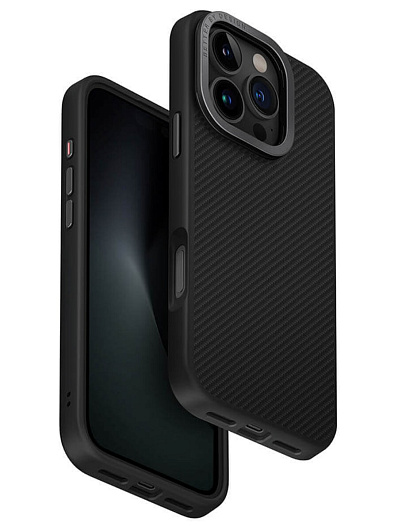 Клип-кейс для iPhone 16 Pro UNIQ Kevlar с поддержкой Magsafe Черный Клип-кейс для iPhone 16 Pro UNIQ Kevlar с поддержкой Magsafe Черный