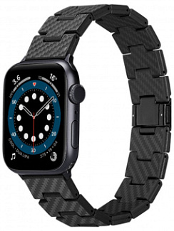 Браслет карбоновый Pitaka Retro для Apple Watch, 42/44/45мм Черный