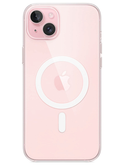 Чехол для iPhone 15 Plus Clear Case MagSafe Прозрачный