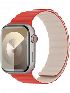 Ремешок для Apple Watch 42/44/45/49mm Benks Magnetic Silicone Watch Band Красный