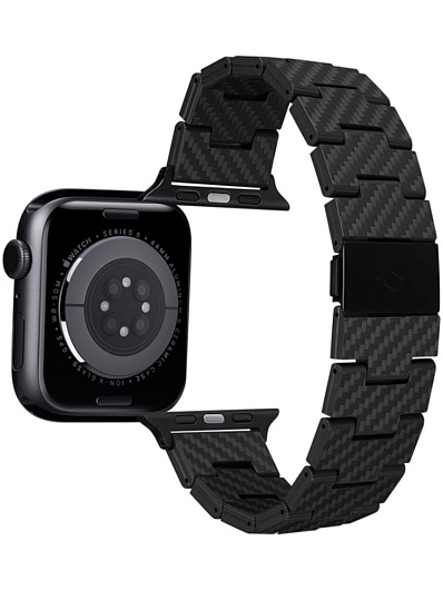 Браслет карбоновый Pitaka Retro для Apple Watch, 42/44/45мм Черный