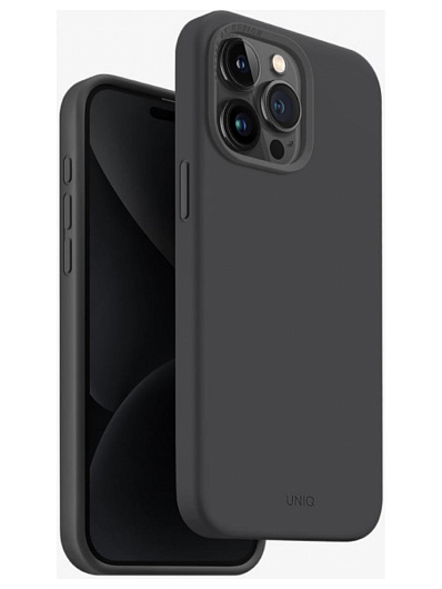 Клип-кейс для iPhone 15 Pro Max UNIQ Lino Hue Серый Клип-кейс для iPhone 15 Pro Max UNIQ Lino Hue Серый