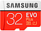 Карта памяти MicroSD Samsung 32GB Evo Plus с адаптером Красный