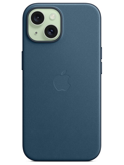 Клип-кейс для iPhone 15 Apple FineWoven Case MagSafe Синий