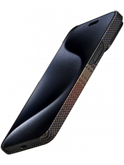 Чехол Pitaka Fusion Weaving MagEZ 5 для iPhone 15 Pro Коричневый