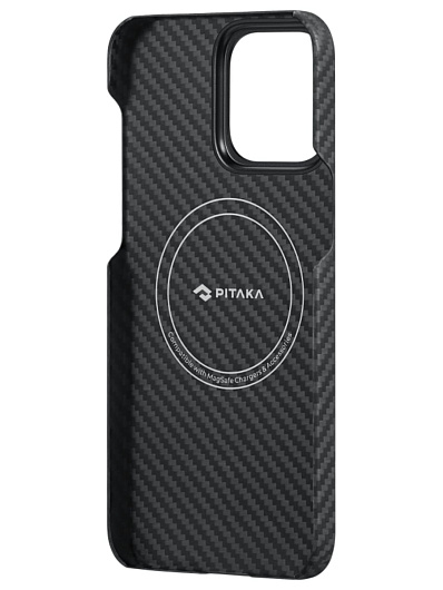 Клип-кейс для iPhone 15 Pro Pitaka MagEZ Case 4 узкое плетение Черный