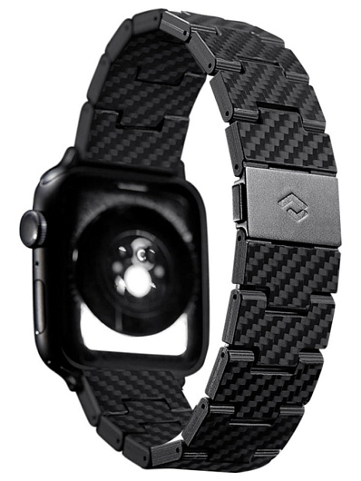 Браслет карбоновый Pitaka Retro для Apple Watch, 42/44/45мм Черный