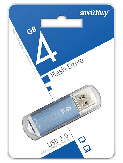 Память USB Flash Smartbuy V-Cut 4 ГБ Голубой