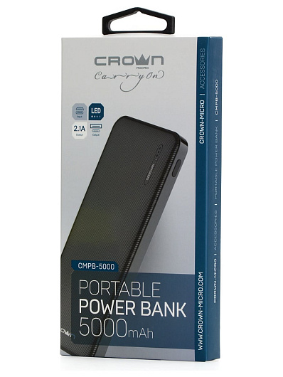 Внешний аккумулятор 5000 mAh CrownMicro CMPB-5000 Черный